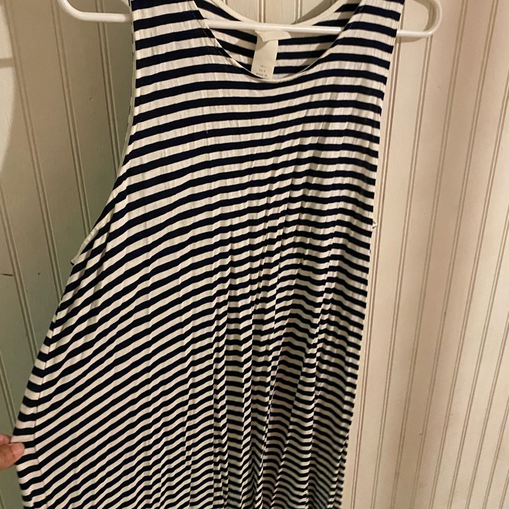 Blue and white strip dress